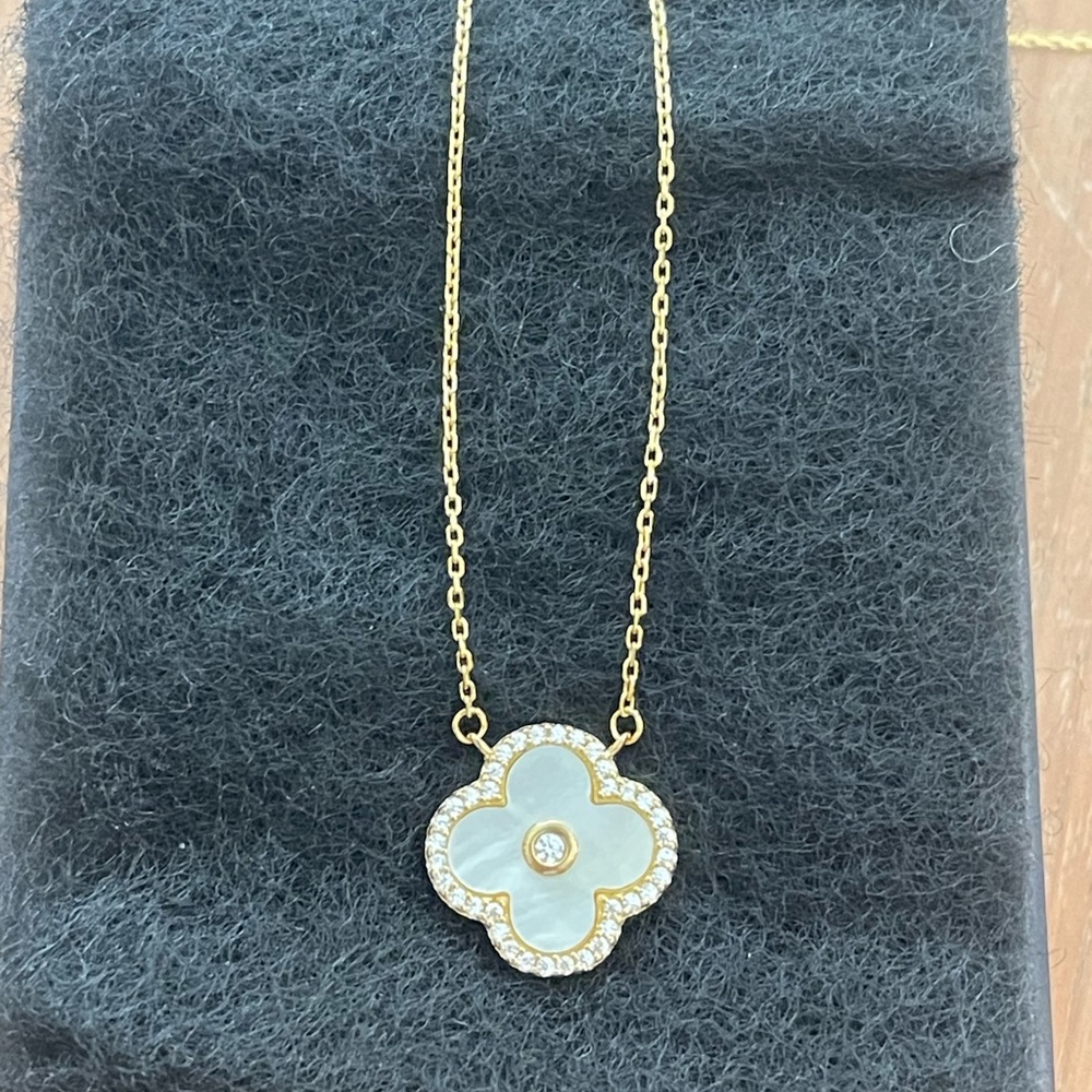 Gold Over Silver Mather Pearl Necklace